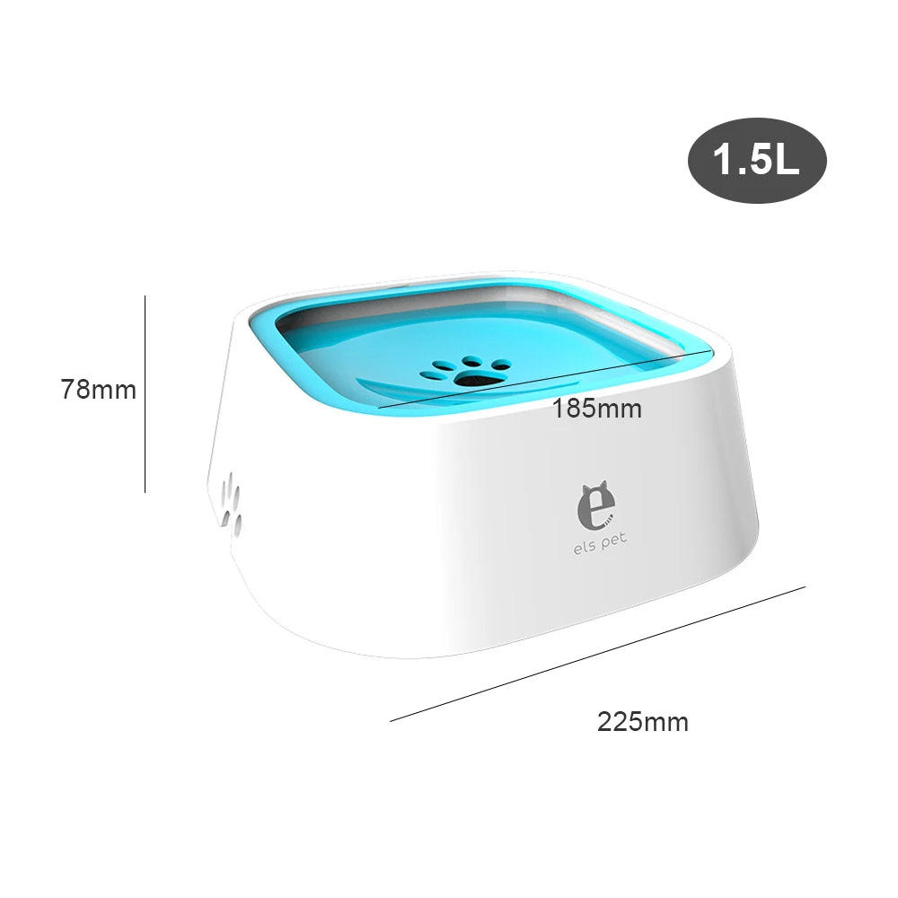 1.5L ABS Plastic Dog and Cat Water Bowl with Spill-Free Design and Floating Feature