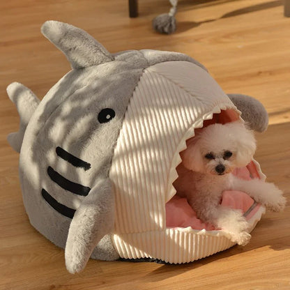 Ultimate Luxury Plush Shark Shaped Pet Bed for Pampered Pups