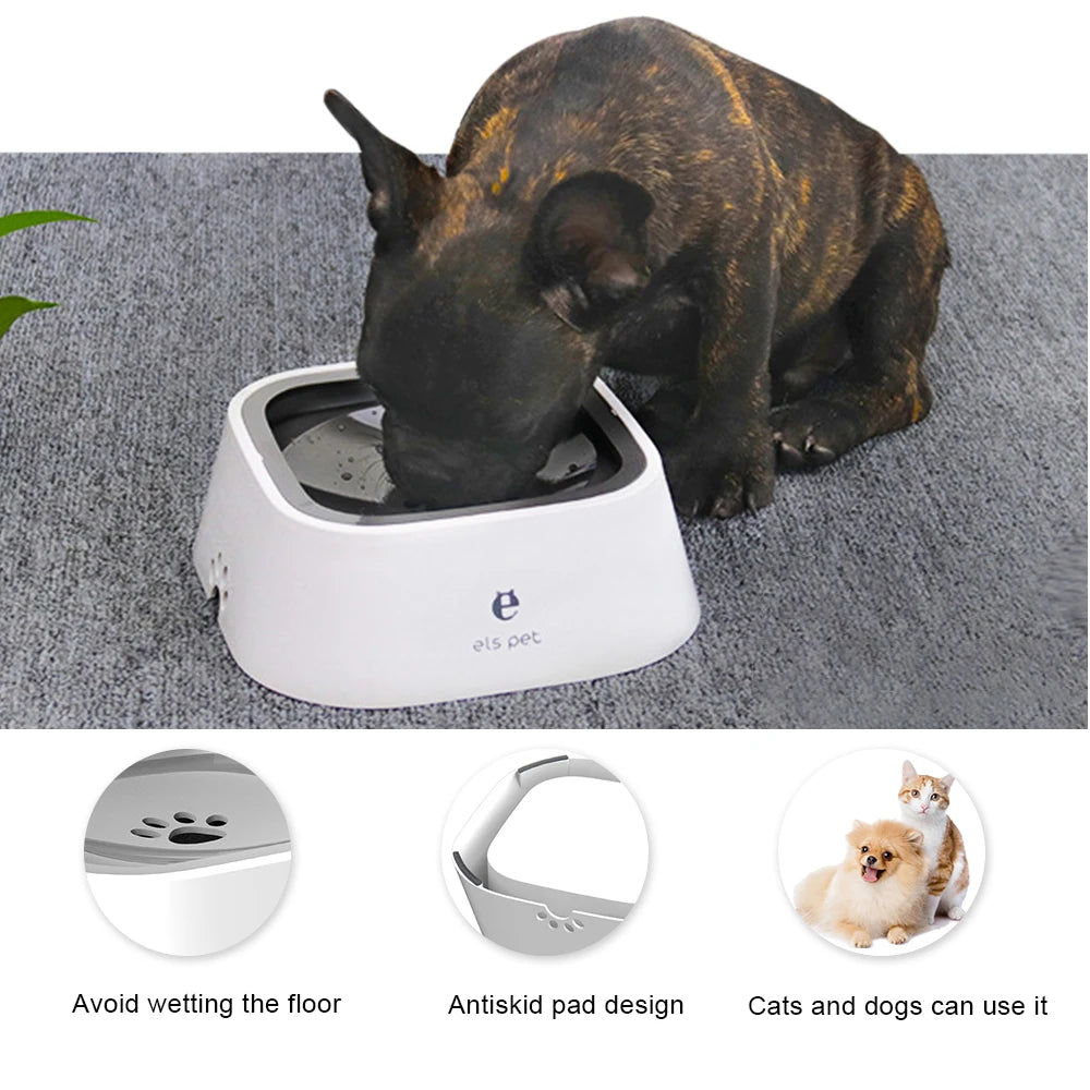 1.5L ABS Plastic Dog and Cat Water Bowl with Spill-Free Design and Floating Feature