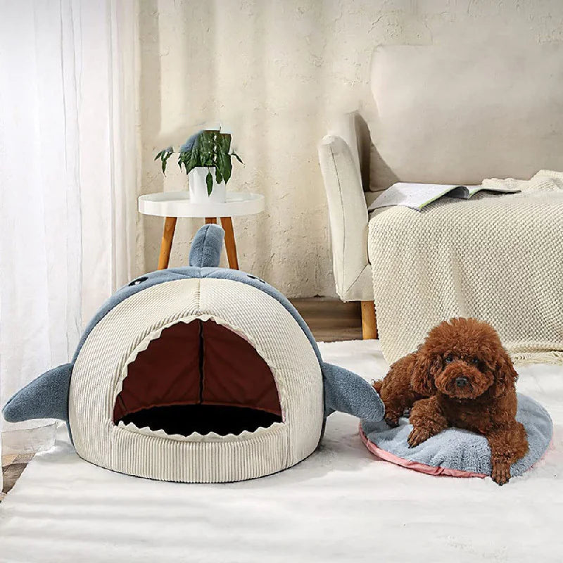 Ultimate Luxury Plush Shark Shaped Pet Bed for Pampered Pups